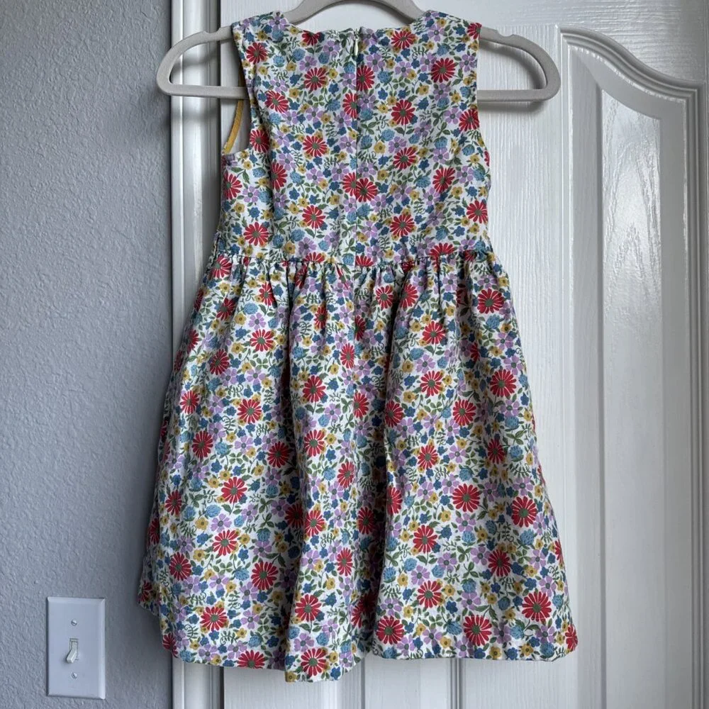 Mini Boden Spring Summer Floral Linen Cotton Dress Lined Size 6-7 Year - Picture 4 of 8